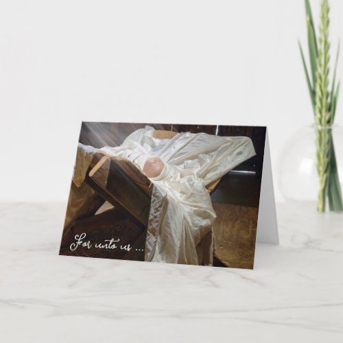 Christ Child in Barn Manger  Card