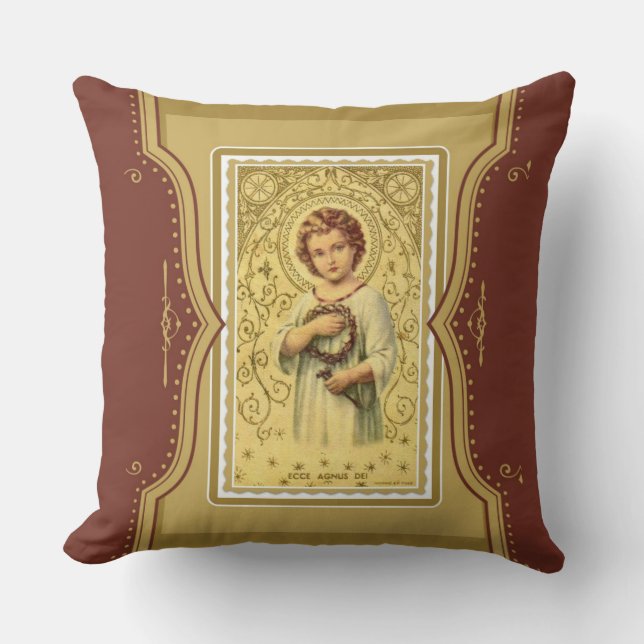 Christ Child Jesus crown of  thorns & nails Throw Pillow (Front)