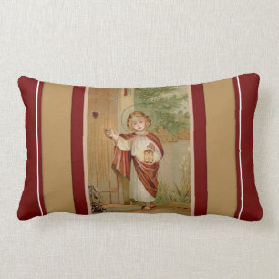 Christ Child Jesus knocking at Door Lumbar Pillow