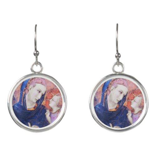 Christ Child Looking at His Mother Earrings