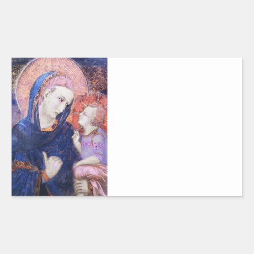 Christ Child Looking at His Mother Rectangular Sticker