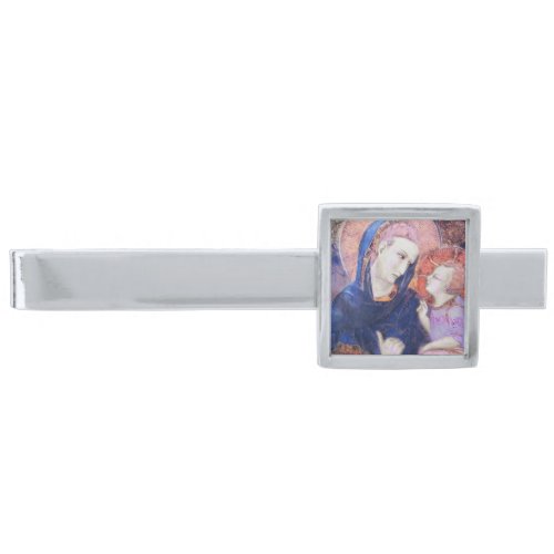 Christ Child Looking at His Mother Silver Finish Tie Bar