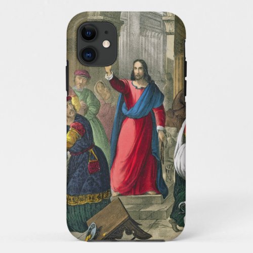 Christ Cleanses the Temple from a bible printed b iPhone 11 Case