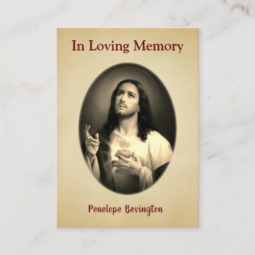 Christ Consoles Catholic Funeral Memorial Card