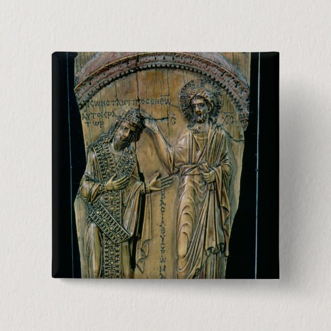 Christ Crowning the Emperor Constantine VII Pinback Button (Front)