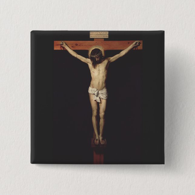 Christ Crucified by Diego Velazquez Button (Front)