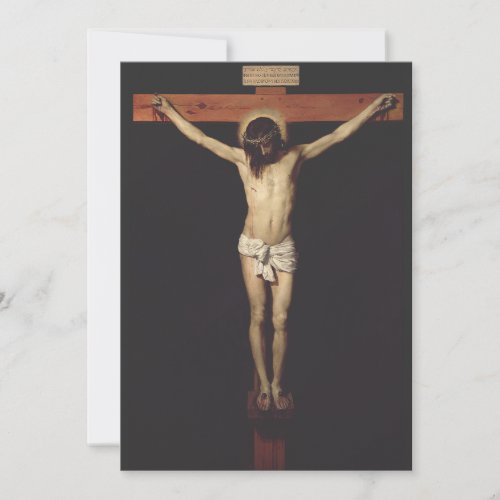 Christ Crucified by Diego Velazquez Holiday Card