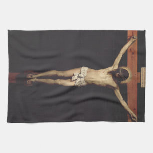 Christ Crucified by Diego Velazquez Kitchen Towel