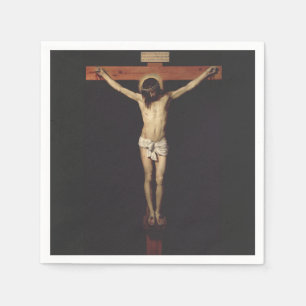 Christ Crucified by Diego Velazquez Napkins