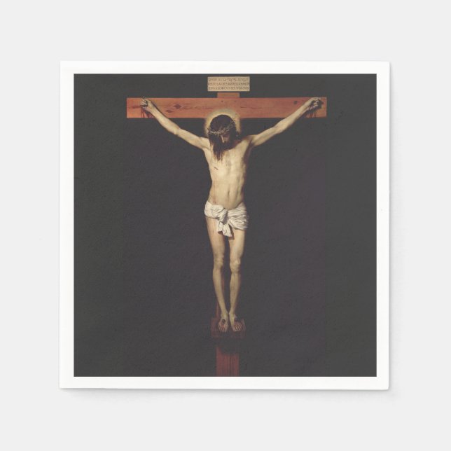 Christ Crucified by Diego Velazquez Napkins (Front)