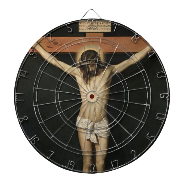 Christ Crucified on the Cross (Faith) (Velazquez) Dart Board (Front)