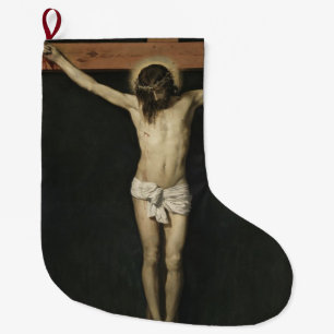Christ Crucified on the Cross (Faith) (Velazquez) Large Christmas Stocking