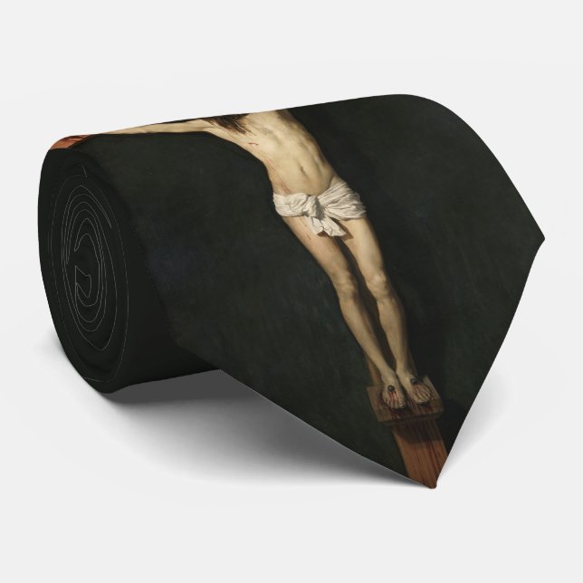 Christ Crucified on the Cross (Faith) (Velazquez) Neck Tie (Rolled)