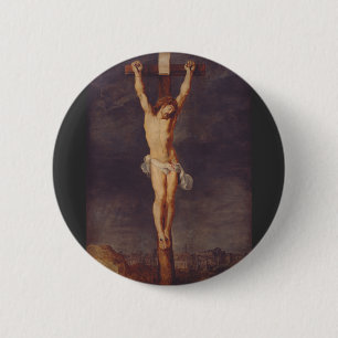 Christ dead on the cross by Peter Paul Rubens Art Button