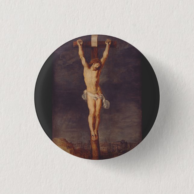 Christ dead on the cross by Peter Paul Rubens  Button (Front)