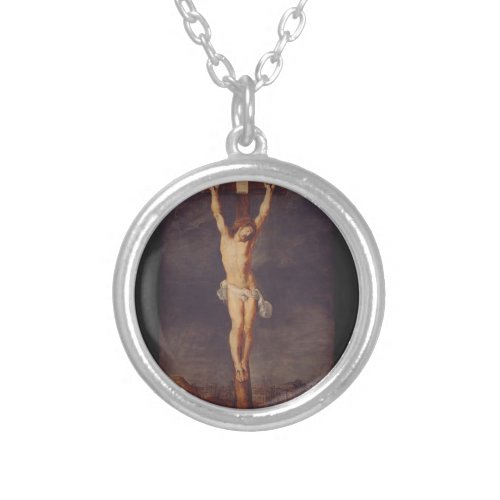 Christ dead on the cross by Peter Paul Rubens  Silver Plated Necklace