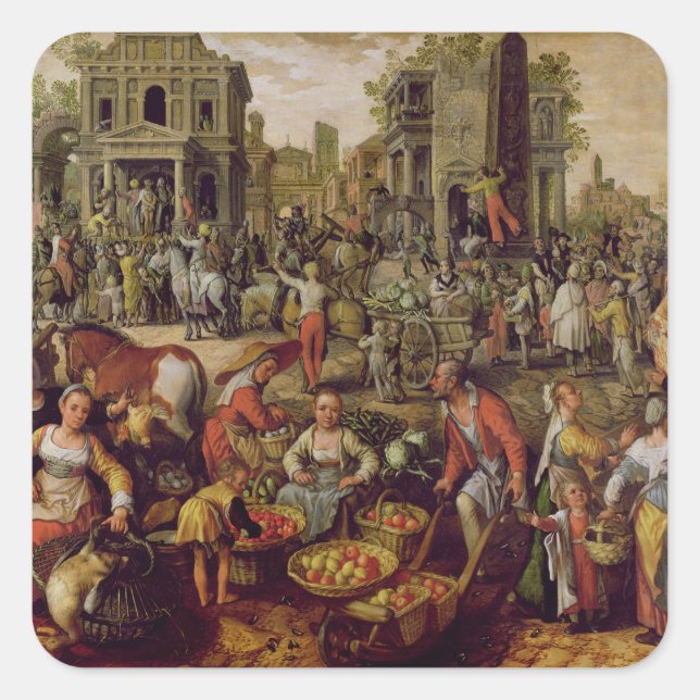 Christ displayed to the people square sticker (Front)