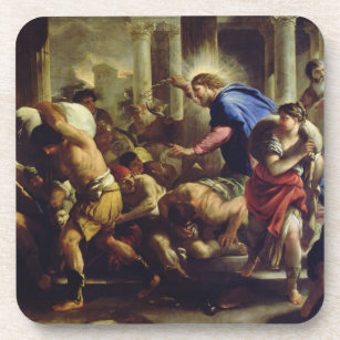 Christ Driving the Merchants from the Temple Coaster