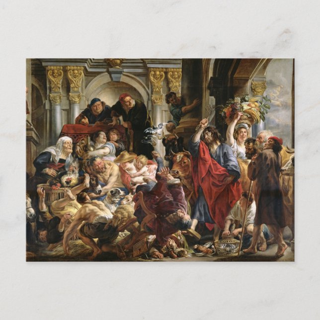 Christ Driving the Merchants from the Temple Postcard (Front)