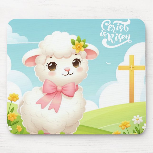 Christ/Easter/lamb/cross Mouse Pad (Front)