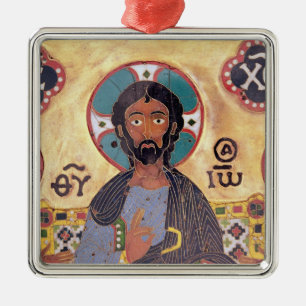 Christ Enthroned Metal Ornament