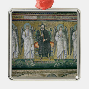 Christ enthroned with the angels 2 metal ornament