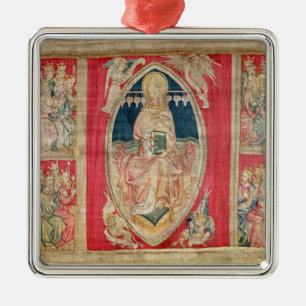Christ enthroned with the apocalyptic beasts metal ornament