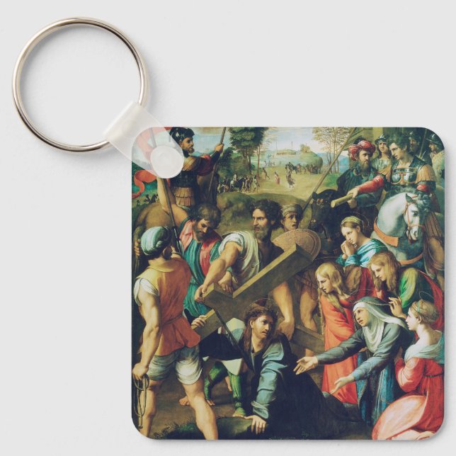 Christ Falling on the Way to Calvary Keychain (Front)