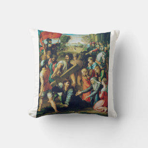 Christ Falling on the Way to Calvary Throw Pillow