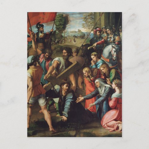 Christ Falls on the Way to Calvary by Raphael Post Postcard