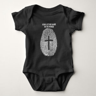 Christ Fingerprint Christian Jesus left his Mark Baby Bodysuit