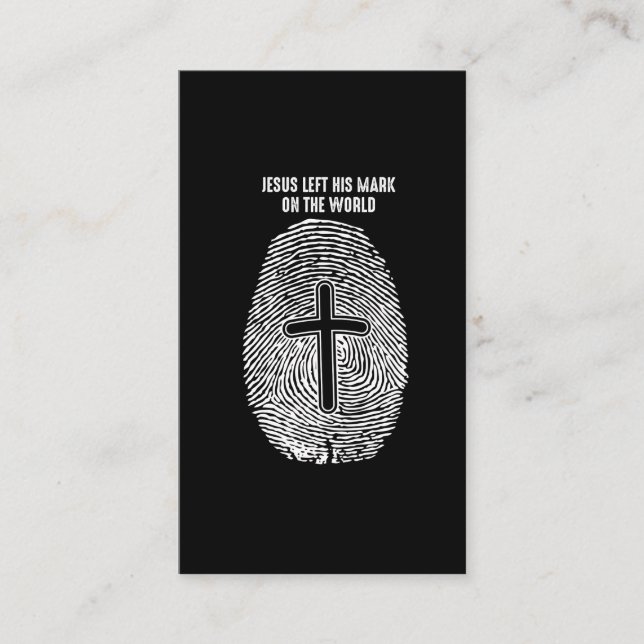 Christ Fingerprint Christian Jesus left his Mark Business Card (Front)