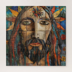 Christ Folk Mosaic Jigsaw Puzzle