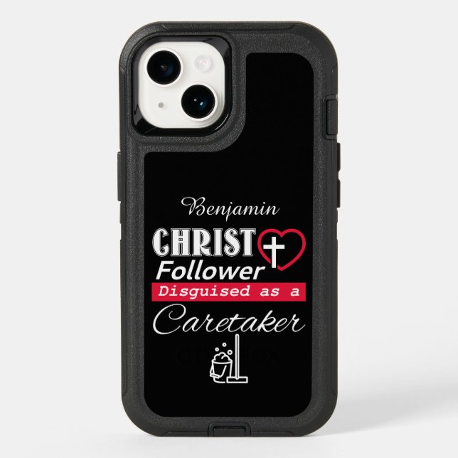Christ Follower Disguised As A Caretaker Christian Otterbox iPhone Case (Back)