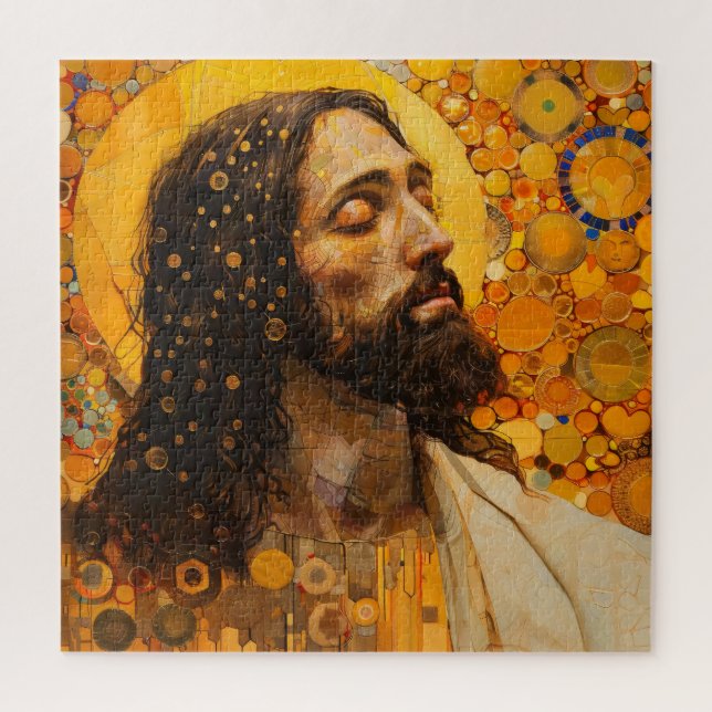 Christ Golden Abstract Art Jigsaw Puzzle (Vertical)