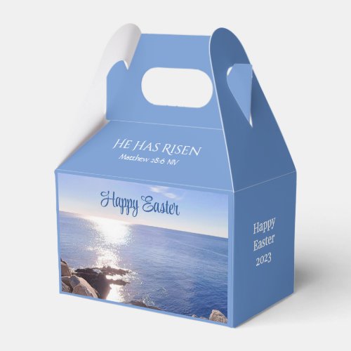  Christ has Risen Photo of Ocean Happy Easter Favor Boxes