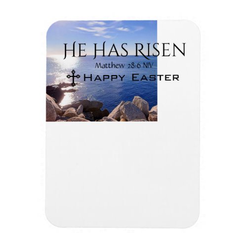  Christ has Risen Photo of Ocean Happy Easter Magnet