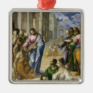 Christ Healing the Blind Metal Ornament