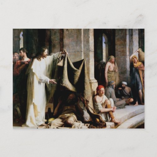 Christ Healing the Sick at Bethesda by Carl Bloch  Postcard