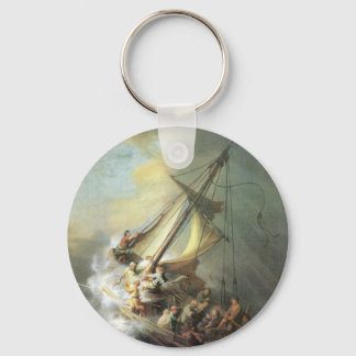 Christ in a storm on the sea of Galilee -Rembrandt Keychain