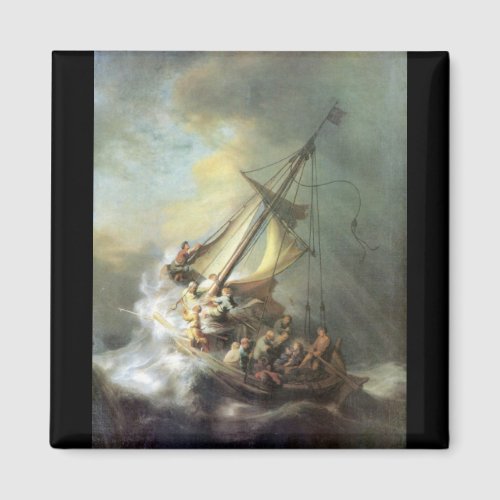 Christ in a storm on the sea of Galilee _Rembrandt Magnet