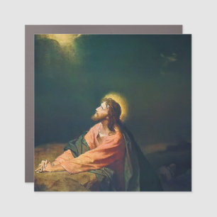 Christ in Garden of Gethsemane Christian Painting Car Magnet