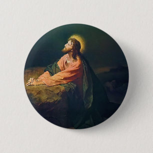 Christ in Garden of Gethsemane Painting Button