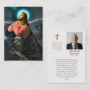 Christ in Gethsemane Memorial Prayer Card