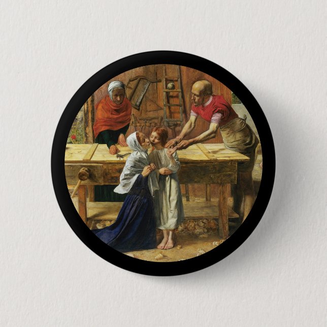 Christ in His Father's Carpenter Shop Button (Front)
