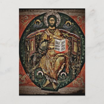 Christ In Majesty Icon 1780 Postcard by dmorganajonz at Zazzle