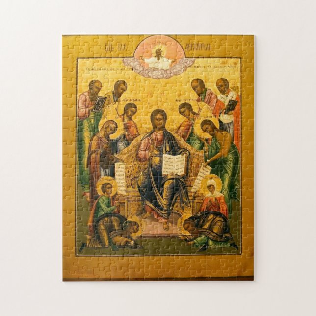 Christ in Majesty with Chosen Saints Orthodox Icon Jigsaw Puzzle (Vertical)