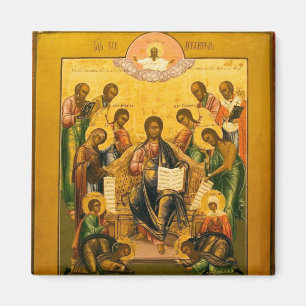 Christ in Majesty with Chosen Saints Orthodox Icon Magnet