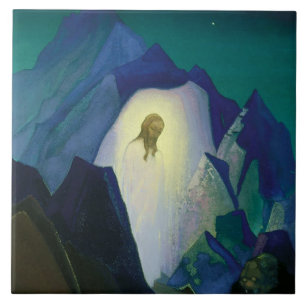 “Christ in the Desert” by Nicholas Roerich Ceramic Tile