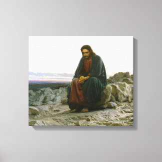 Christ in the desert canvas print